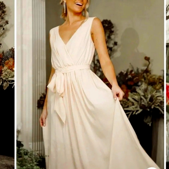 NWT Esther & Co Blush V Neck Evening Maxi Dress Size 12 - Picture 8 of 8